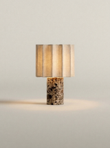 Luciano Lamp | Marble & Pleated Linen — product view 1