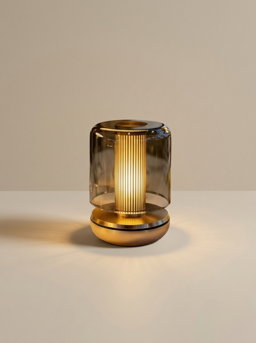Marcello Lamp | Smoked Glass & Gold