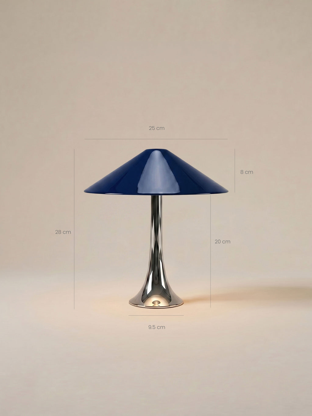 Nova Large Portable Lamp | Chrome & Dark Blue image 6
