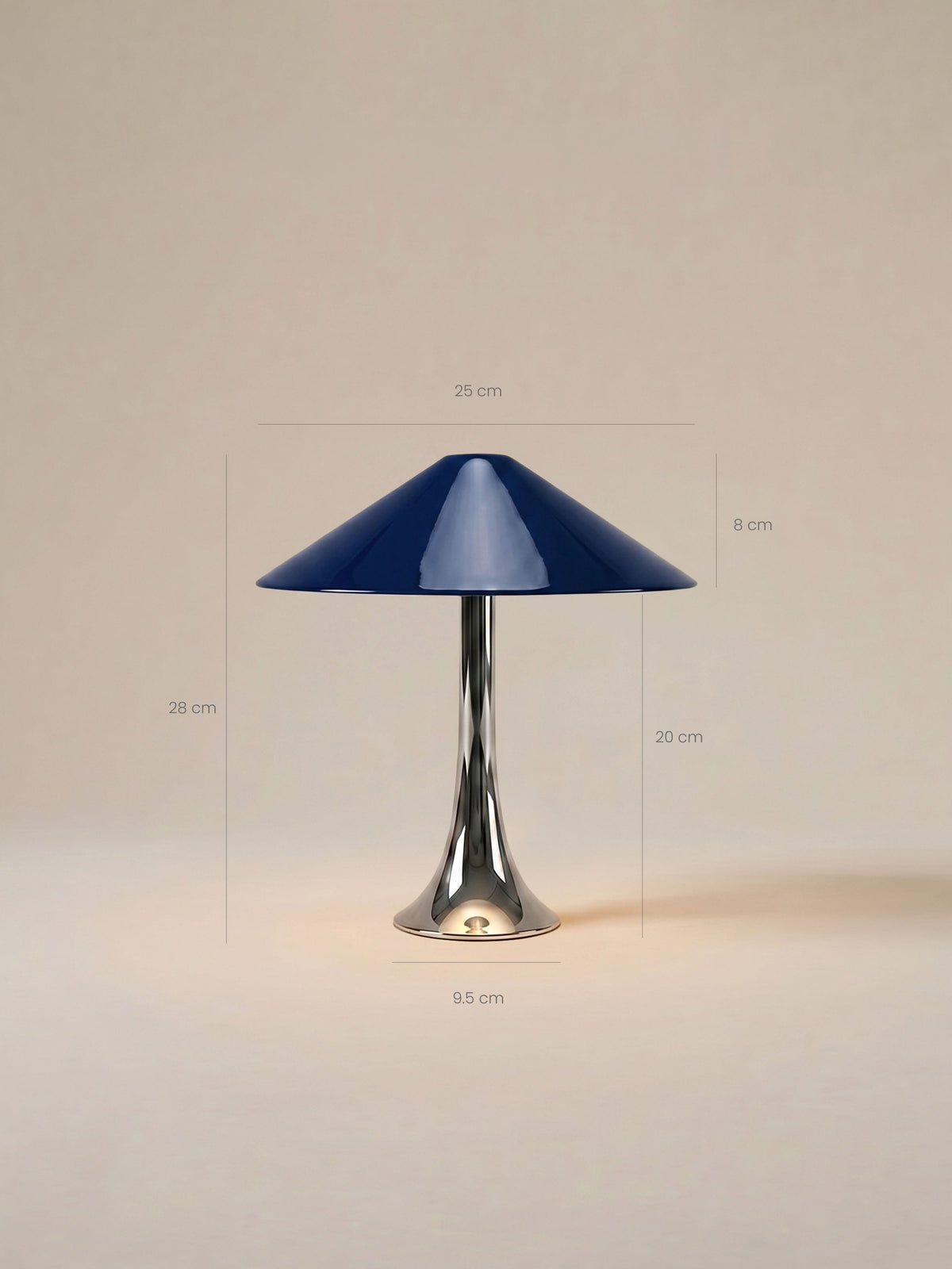 Nova Large Portable Lamp | Chrome & Dark Blue image 6