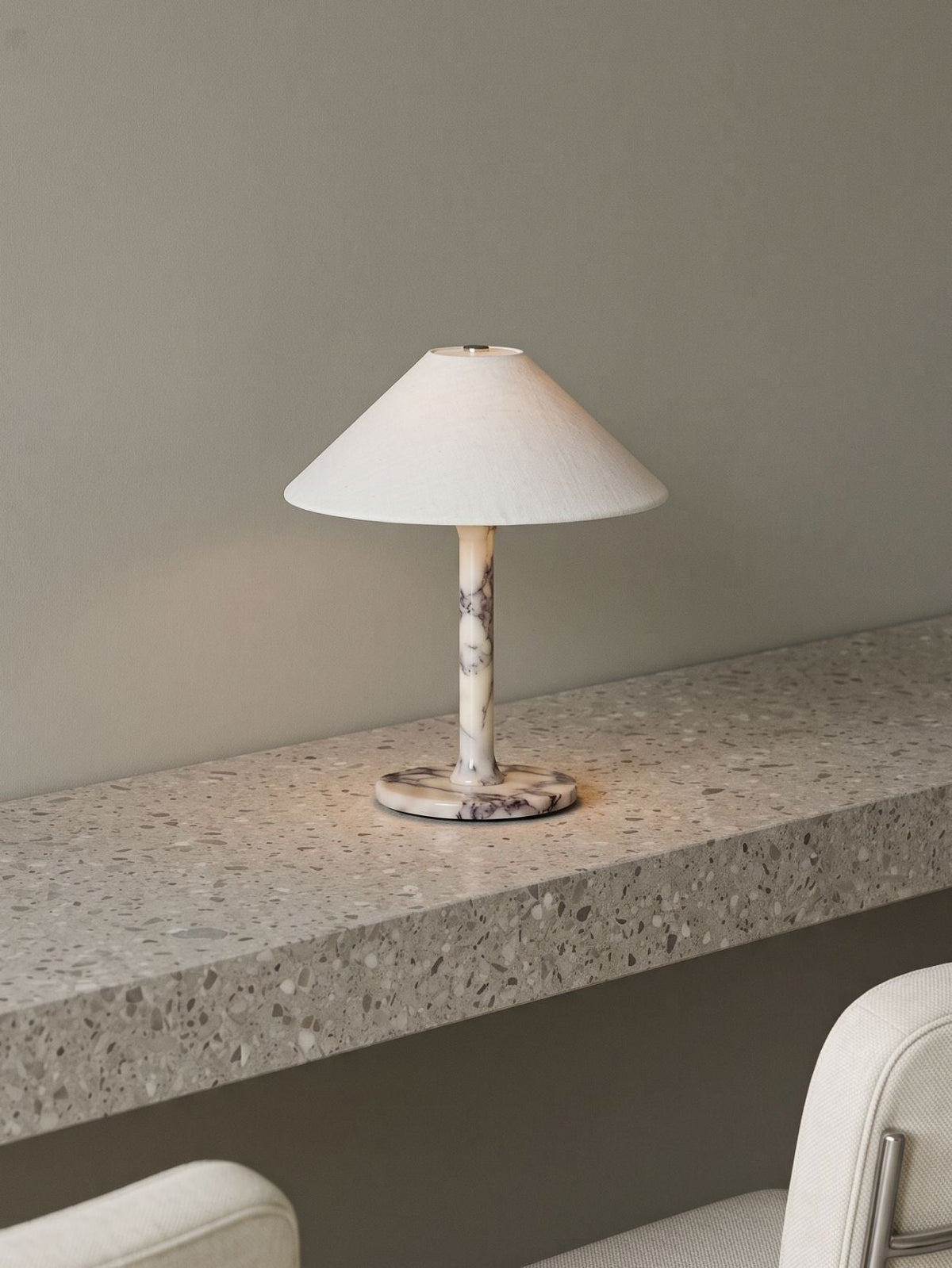 Rossa Portable Lamp | Calacatta Viola & Linen image 11