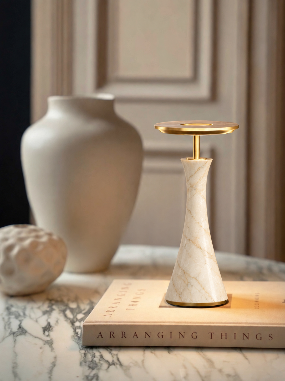 Vittorio Lamp | Ivory & Gold — product view 2