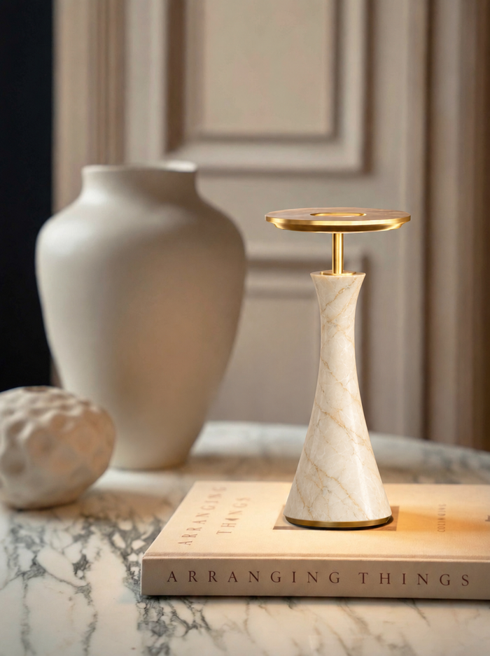 Vittorio Lamp | Ivory & Gold — product view 2