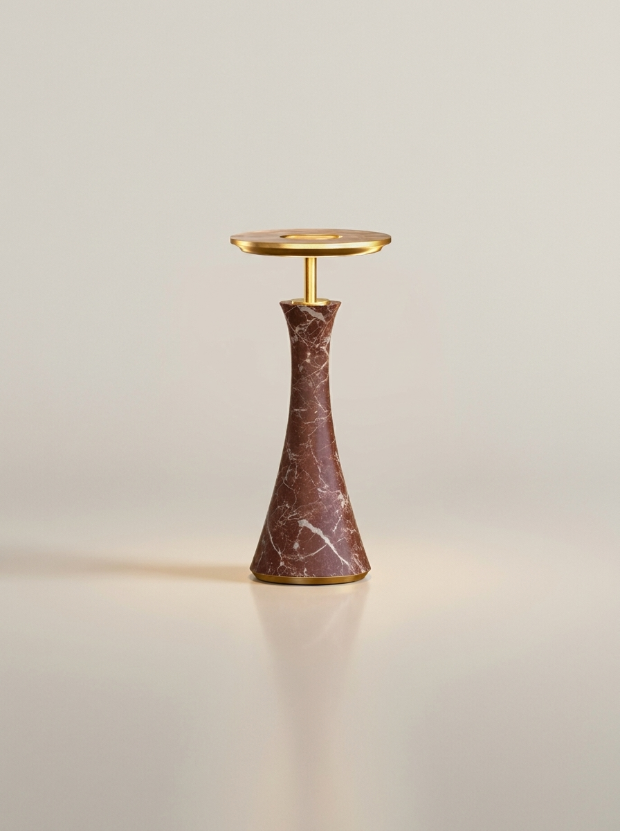 Vittorio Lamp | Red Marble & Gold